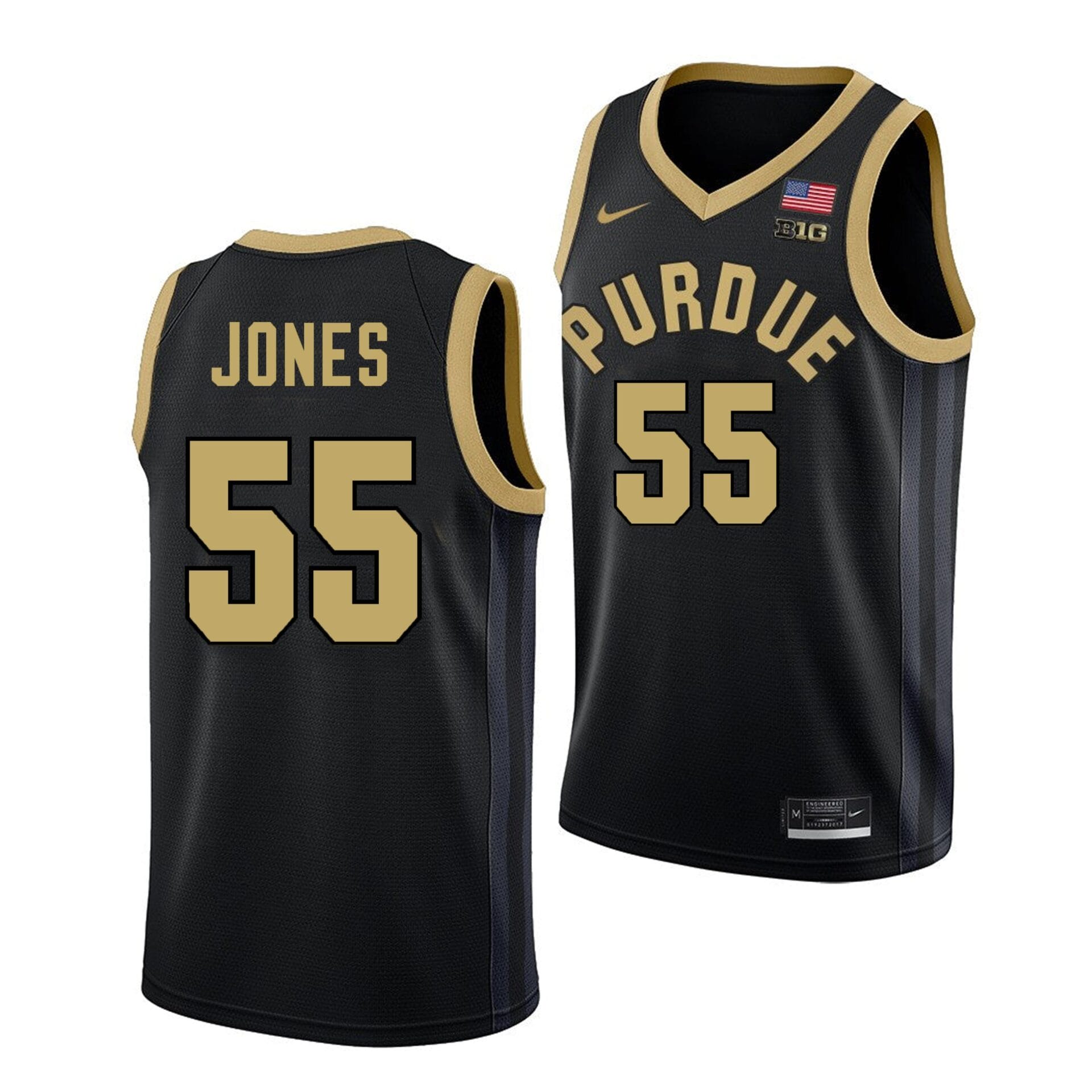 Lance Jones Jersey #55 Purdue Boilermakers College Basketball Black
