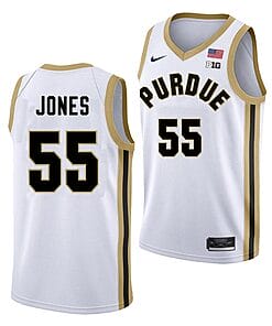 Lance Jones Jersey #55 Purdue Boilermakers College Basketball White