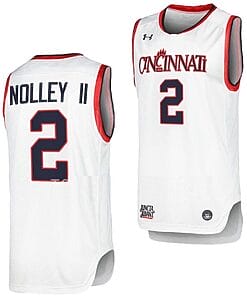 Landers Nolley II Jersey #2 Cincinnati Bearcats College Basketball Replica White