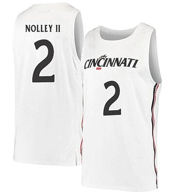 Landers Nolley II Jersey #2 Cincinnati Bearcats College Basketball White