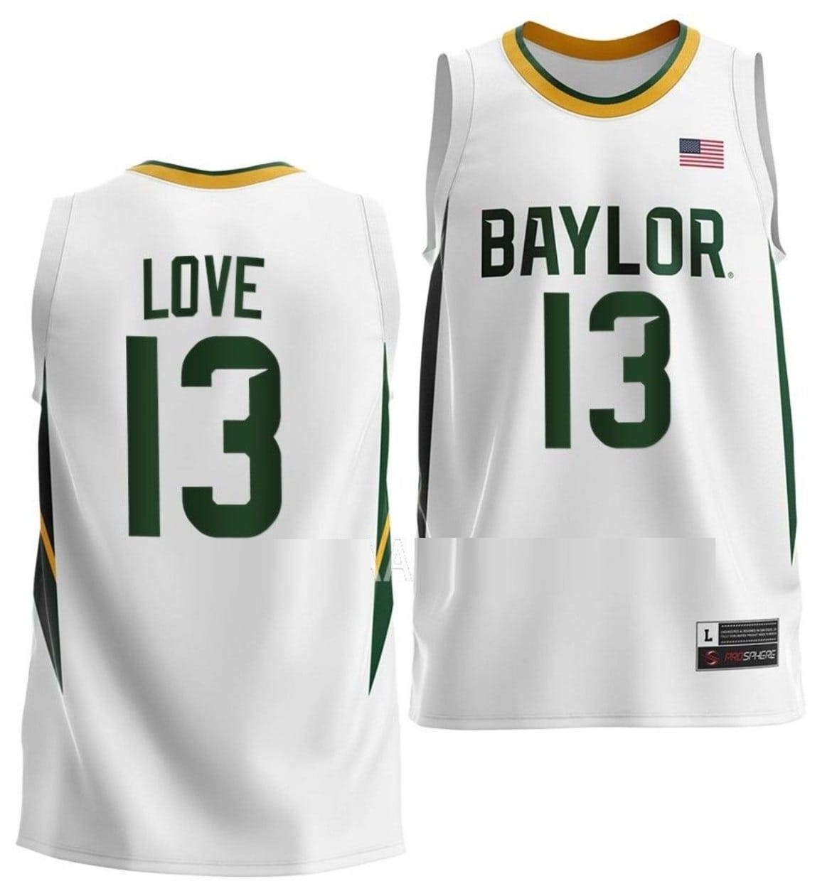 Langston Love Jersey #13 Baylor Bears College Basketball Home White
