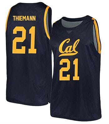 Lars Thiemann Jersey #21 California Golden Bears College Basketball Navy