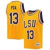 Last Tear Poa Jersey #13 LSU Tigers Basketball 2023 NCAA College Retro Gold