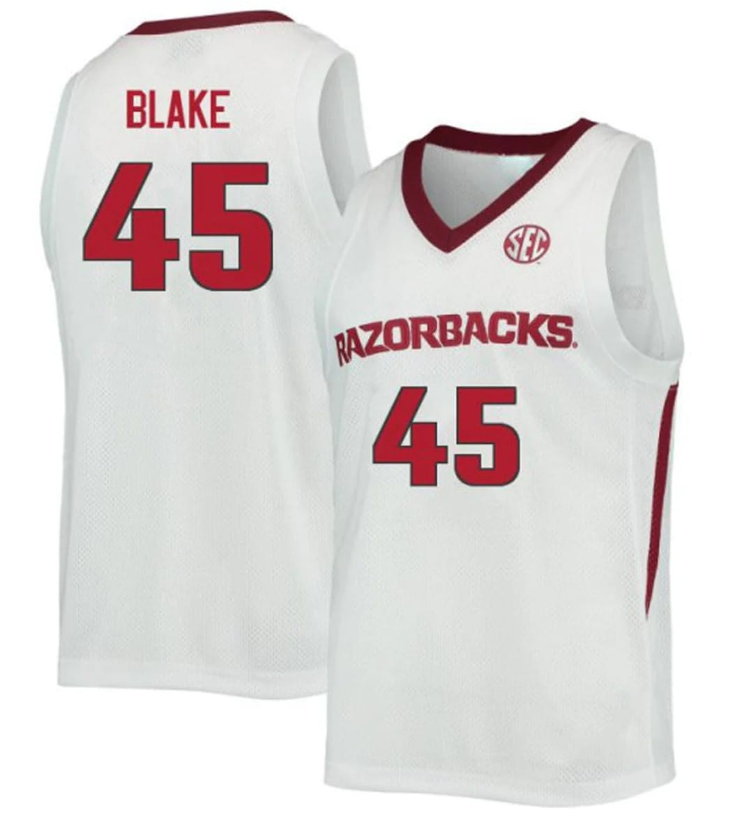 Lawson Blake Jersey #45 Arkansas Razorbacks College Basketball White 1
