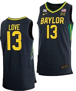 Love Anthracite Jersey #13 Baylor Bears College Basketball Away