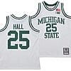 Malik Hall Jersey #25 Michigan State Spartans 125th Basketball Anniversary 1990 Throwback White