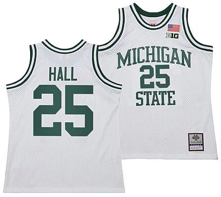 Malik Hall Jersey #25 Michigan State Spartans 125th Basketball Anniversary 1990 Throwback White