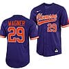 Max Wagner Jersey #29 Clemson Tigers College Baseball Purple Full-Button