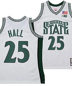 Malik Hall Jersey #25 Michigan State Spartans 125th Basketball Anniversary 1999 Throwback White