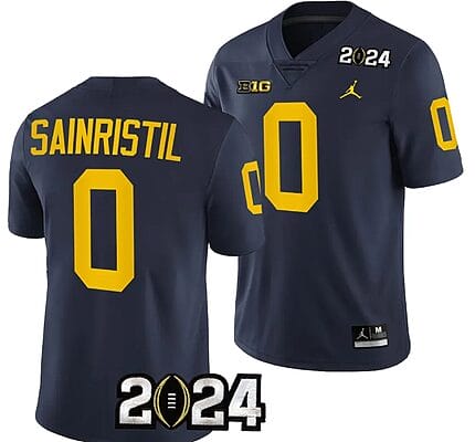 Mike Sainristil Jersey #0 Michigan Wolverines 2024 Football National Championship Playoff Navy