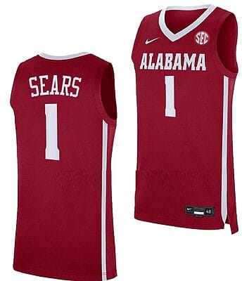 Mark Sears Jersey Alabama Crimson Tide College Basketball Crimson #1