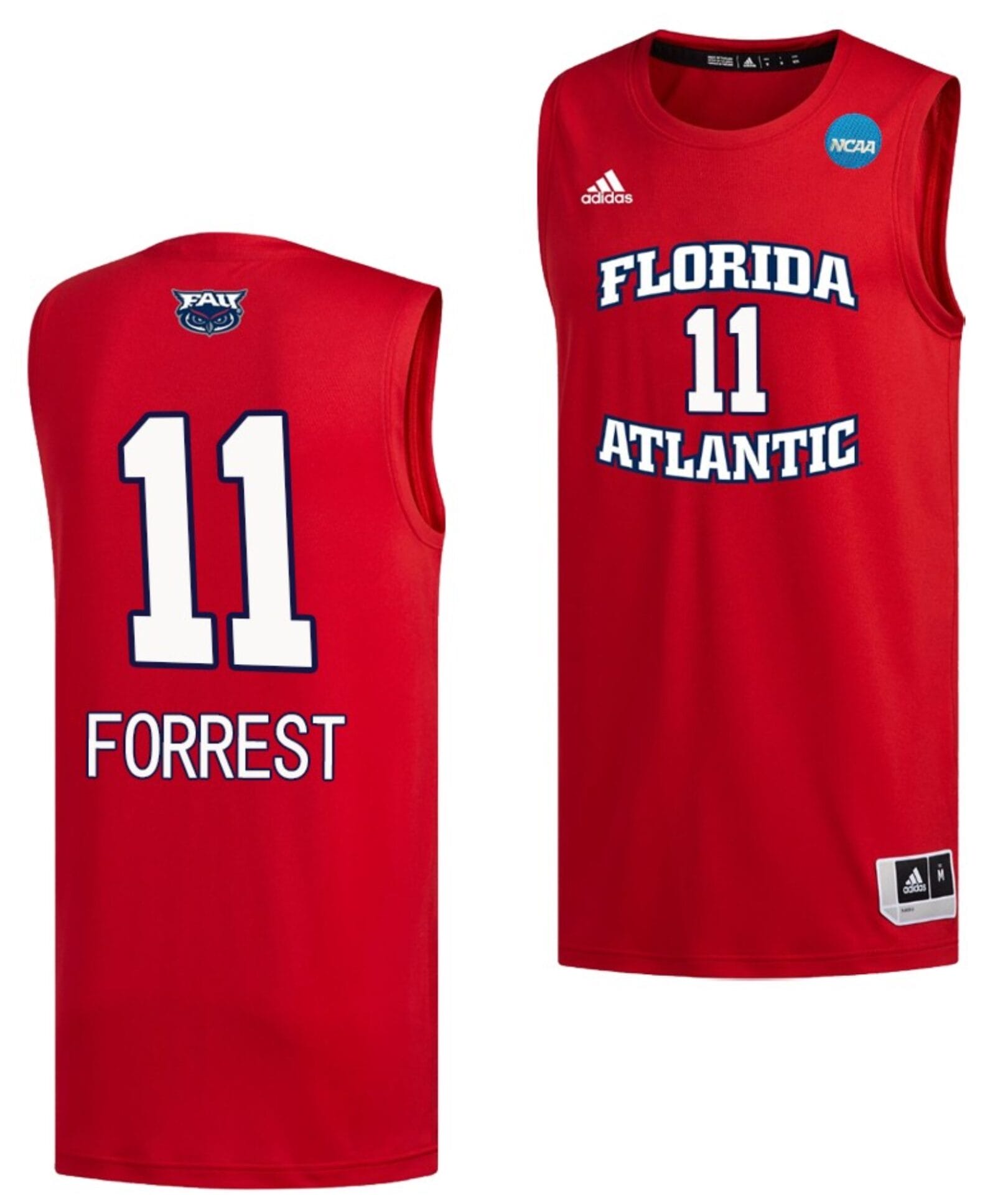 Michael Forrest Jersey FAU Owls College Basketball 2023 NCAA March Madness Red #11