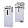 Men's #1 Hunter Dickinson Jersey Michigan Wolverines College Basketball Jerseys White