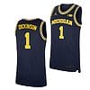 Men's #1 Hunter Dickinson Jersey Michigan Wolverines College Basketball Jerseys Navy