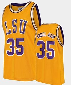 Mahmoud Abdul-Rauf Jersey #35 LSU Tigers College Basketball Gold Replica