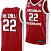 Makhel Mitchell Jersey #22 Arkansas Razorbacks College Basketball 100 Season Red