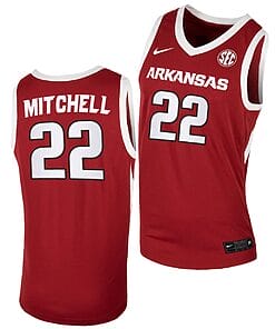 Makhel Mitchell Jersey #22 Arkansas Razorbacks College Basketball Cardinal