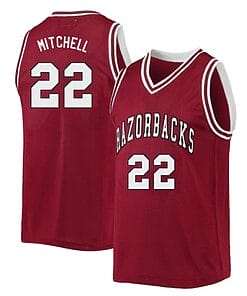 Makhel Mitchell Jersey #22 Arkansas Razorbacks College Basketball Red