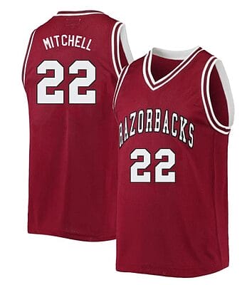Makhel Mitchell Jersey #22 Arkansas Razorbacks College Basketball Red