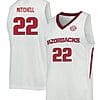 Makhel Mitchell Jersey #22 Arkansas Razorbacks College Basketball White 1