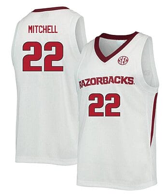 Makhel Mitchell Jersey #22 Arkansas Razorbacks College Basketball White 1