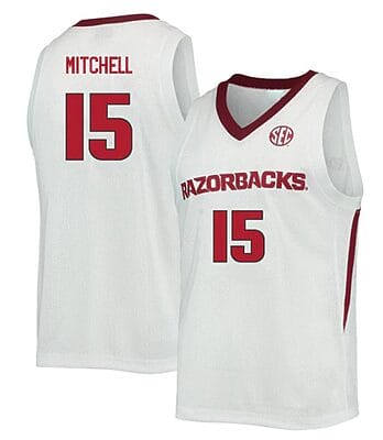 Makhi Mitchell Jersey #15 Arkansas Razorbacks College Basketball White 1