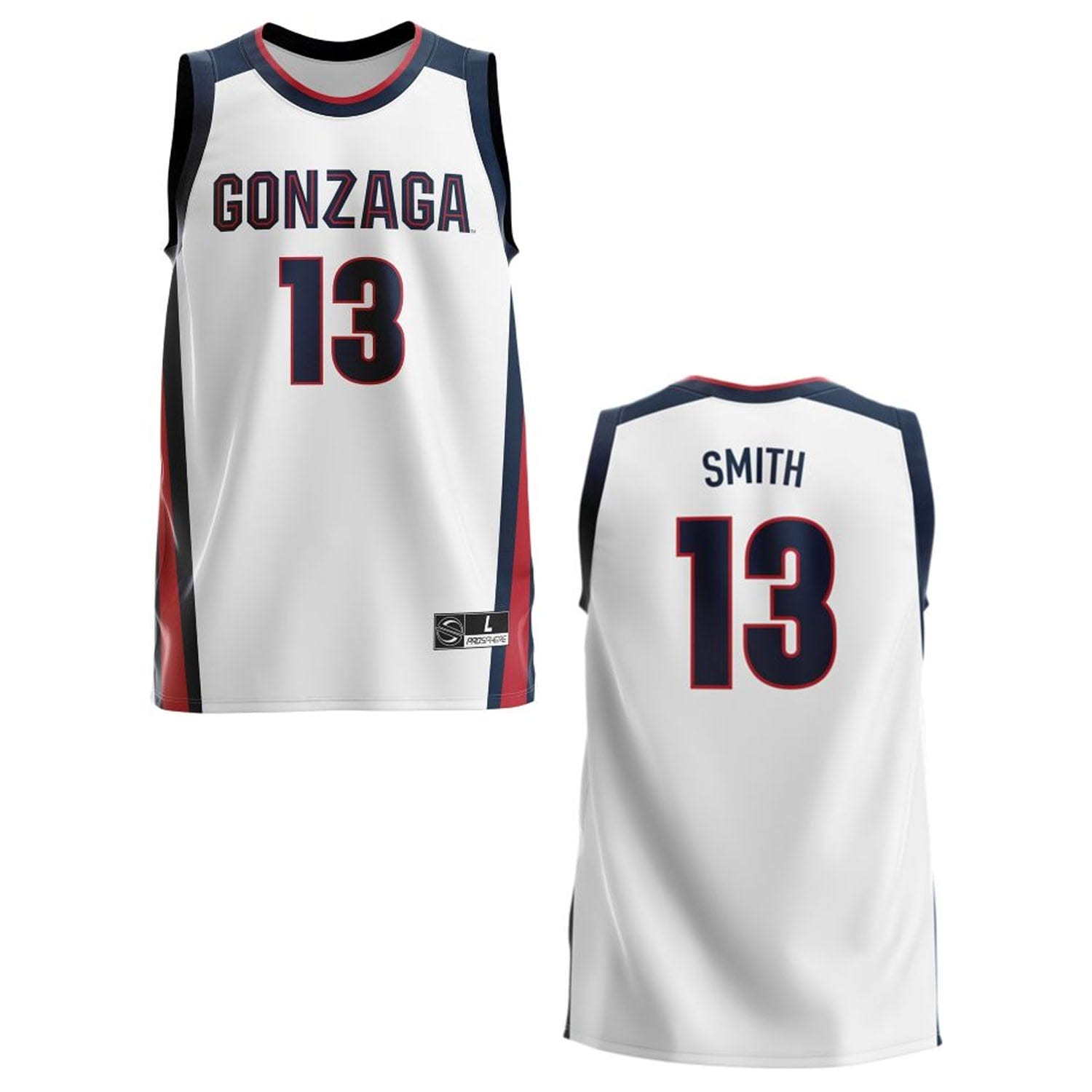 Malachi Smith Jersey #13 Gonzaga Bulldogs College Basketball White