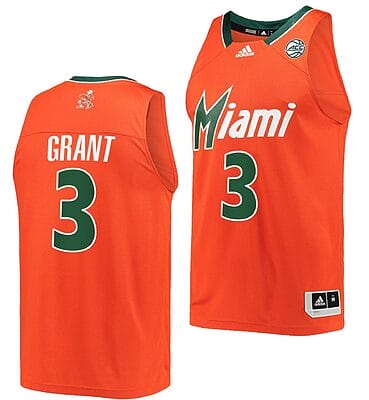 Malcolm Grant Jersey #3 Miami Hurricanes College Basketball Reverse Retro Orange