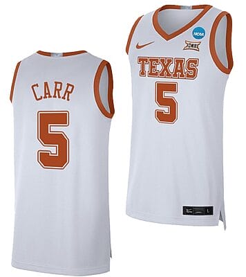 Marcus Carr Jersey Texas Longhorns College Basketball 2023 NCAA March Madness White #5