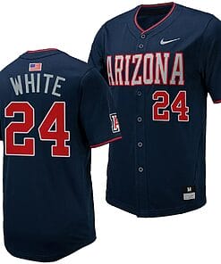 Mason White Jersey #24 Arizona Wildcats Replica Baseball Full-Button Navy