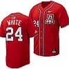 Mason White Jersey #24 Arizona Wildcats Replica Baseball Full-Button Red