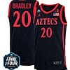 Matt Bradley Jersey #20 San Diego State Aztecs College Basketball 2023 NCAA Final Four Black