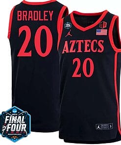 Matt Bradley Jersey #20 San Diego State Aztecs College Basketball 2023 NCAA Final Four Black