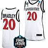 Matt Bradley Jersey #20 San Diego State Aztecs College Basketball 2023 NCAA Final Four White