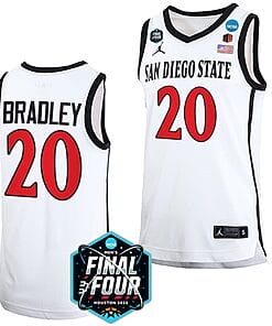Matt Bradley Jersey #20 San Diego State Aztecs College Basketball 2023 NCAA Final Four White