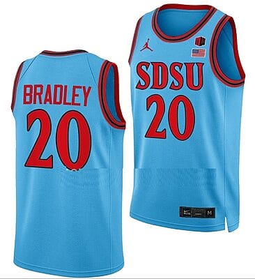 Matt Bradley Jersey San Diego State Aztecs College Basketball Blue Alternate #20