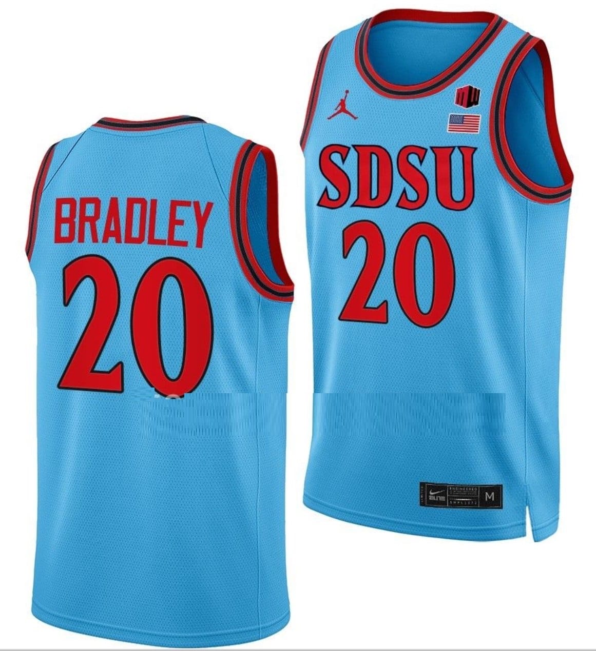 Matt Bradley Jersey San Diego State Aztecs College Basketball Blue Alternate #20