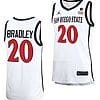 Matt Bradley Jersey San Diego State Aztecs College Basketball Home White #20