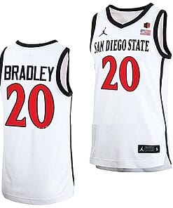 Matt Bradley Jersey San Diego State Aztecs College Basketball Home White #20