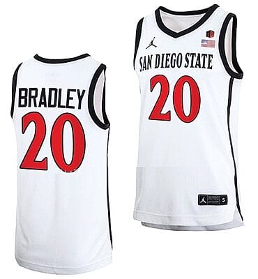 Matt Bradley Jersey San Diego State Aztecs College Basketball Home White #20