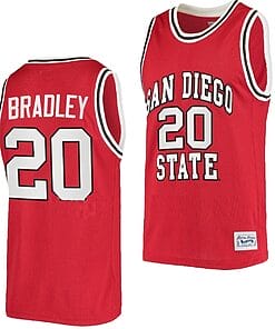 Matt Bradley Jersey San Diego State Aztecs College Basketball Red Retro #20