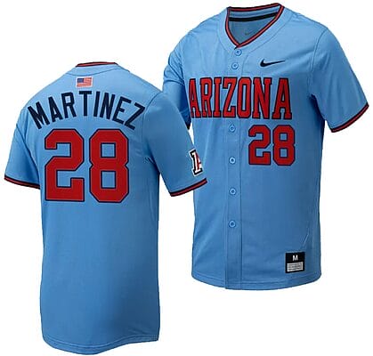 Matthew Martinez Jersey #28 Arizona Wildcats Replica Baseball Full-Button Light Blue