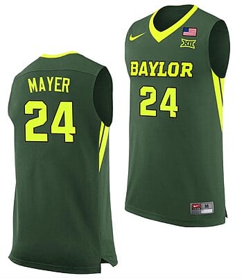 Matthew Mayer Jersey #24 Baylor Bears College Basketball Green Replica