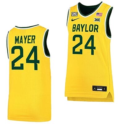 Matthew Mayer Jersey #24 Baylor Bears College Basketball Replica Gold