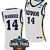 McKenna Warnock Jersey #14 Iowa Hawkeyes College Basketball 2023 NCAA Final Four White