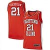 Men Illinois Fighting Illini Kofi Cockburn Jersey #21 Official Retro Orange College Basketball Jerseys