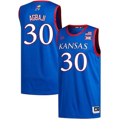 Men Kansas Jayhawks #30 Ochai Agbaji Jersey Royal Embroidery College Basketball Jerseys