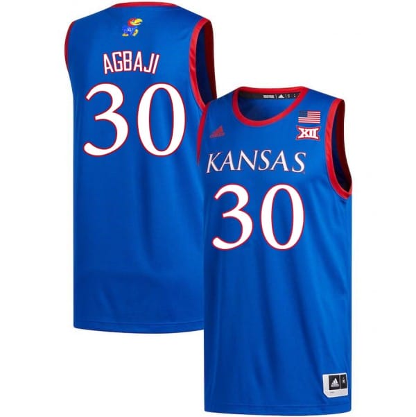 Men Kansas Jayhawks #30 Ochai Agbaji Jersey Royal Embroidery College Basketball Jerseys