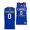 Men's #0 Bobby Pettiford Jr Jersey Kansas Jayhawks College Basketball Jerseys Royal Throwback