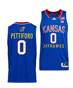 Men's #0 Bobby Pettiford Jr Jersey Kansas Jayhawks College Basketball Jerseys Royal Throwback